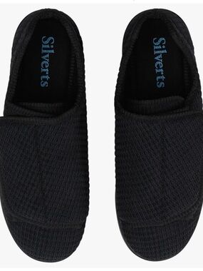 Silverts mens extra wide adjustable slipper easy closure diabetic house shoes